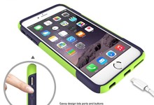 iPhone 6S Plus Case, TOTU Scratch Resistant Thin Armor Dual Layer Protective Hybrid Case Shock Absorbing Technology Case for Apple iPhone 6 plus (2014) and iPhone 6S Plus (2015) – Lime Green/Blue