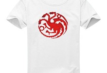 Vintage Style Game Of Thrones House Targaryen Dragon Sigil For Women’s Printed Short Sleeve Tee Tshirt Small White