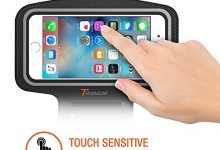 iPhone 6S Armband, iPhone 6 Armband, Trianium ArmTrek Sports Exercise Armband for Apple iPhone 6 6S Running Pouch Touch Compatible Key Holder [Black] [Lifetime Warranty] Good For hiking,Biking,Walking