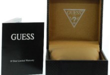 GUESS Black Leather Chronograph Mens Watch U0408G1 1