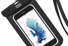 Waterproof Case YOSH® Universal Dry Bag for Apple iPhone 6s, 6 Plus, Samsung Galaxy S6 Edge. Best Water Proof, Dust Dirt Proof, Snowproof Pouch for Cell Phone up to 6 inches- Lifetime Warranty(Black)