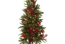 Nearly Natural 36″ Pine and Berry Christmas Tree